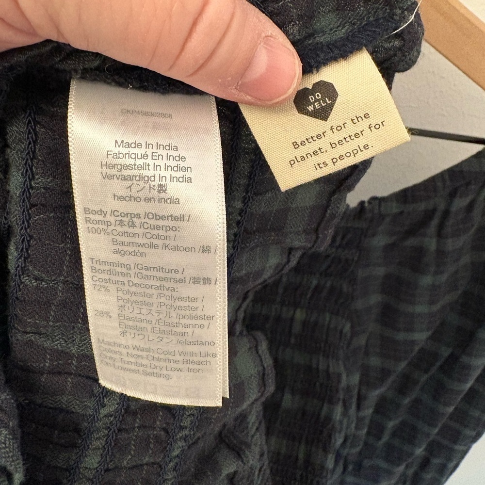 Madewell Lucie Smocked Bubble Sleeve Plaid Top Small - Picture 5 of 6